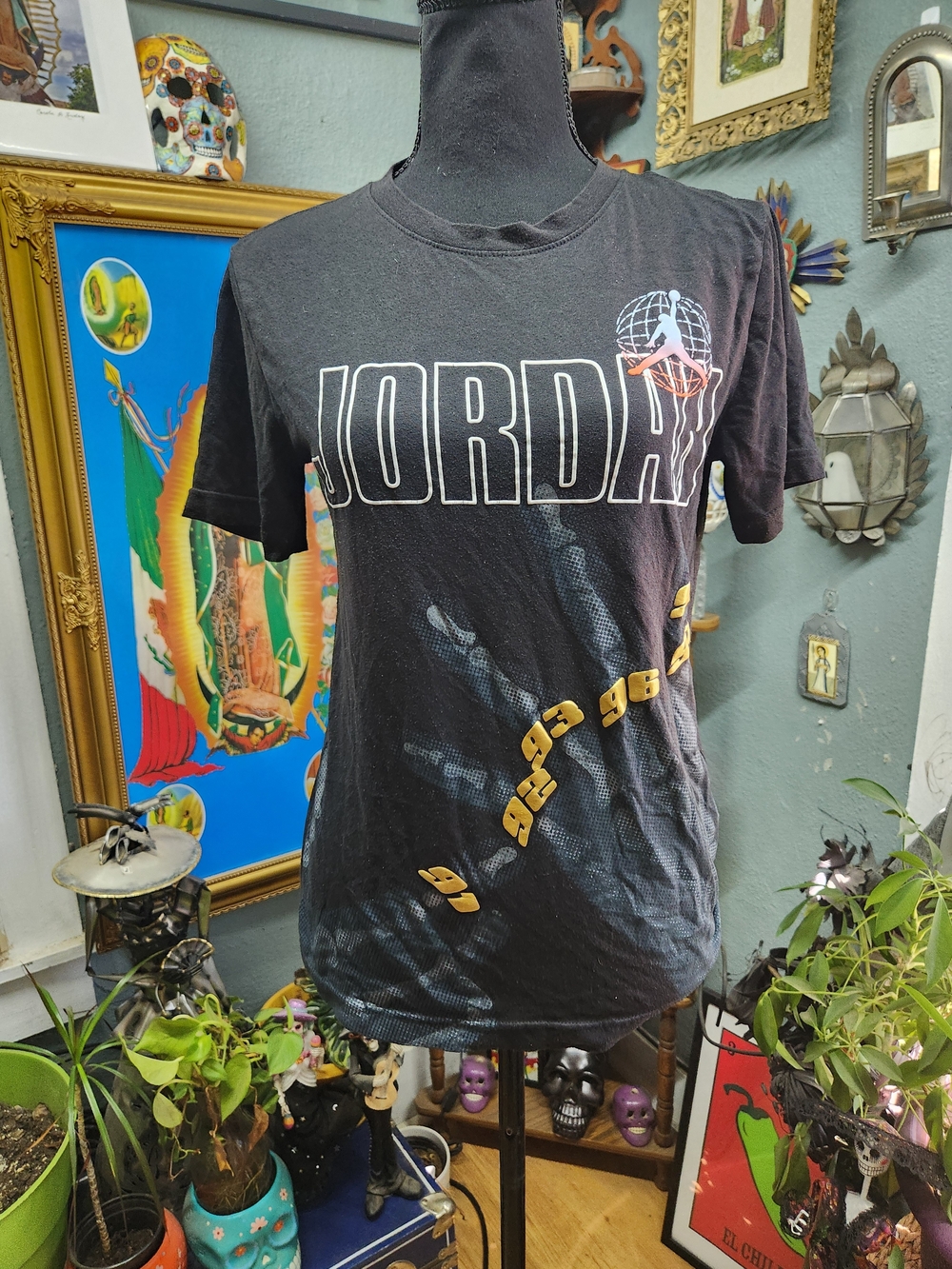 Jordan Black Short-Sleeve Logo Tee with Yellow Accents